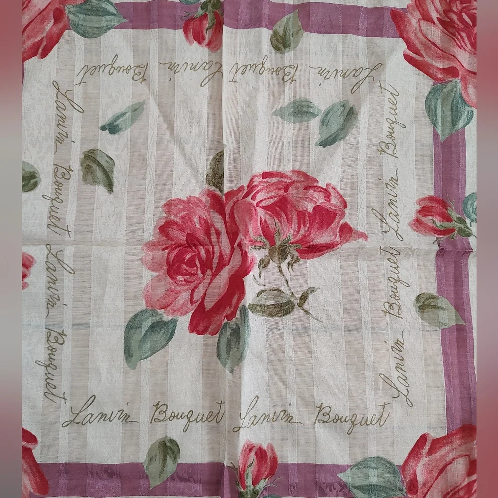 Lanvin floral striped small scarf EUC